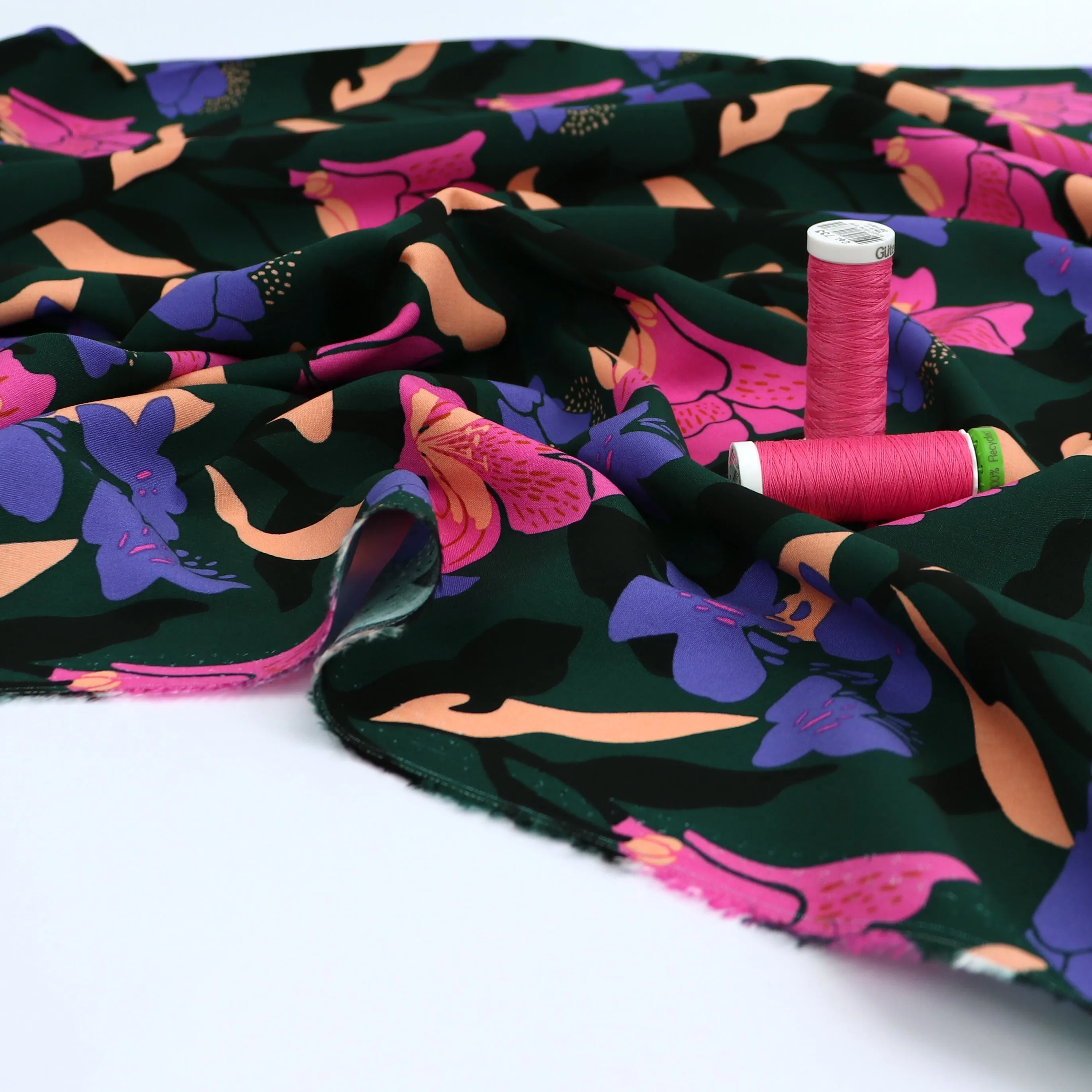 Viscose Lawn with Lenzing™️ EcoVero™️ viscose fibres - Nerida Hansen X Verhees Collab- Amira Green