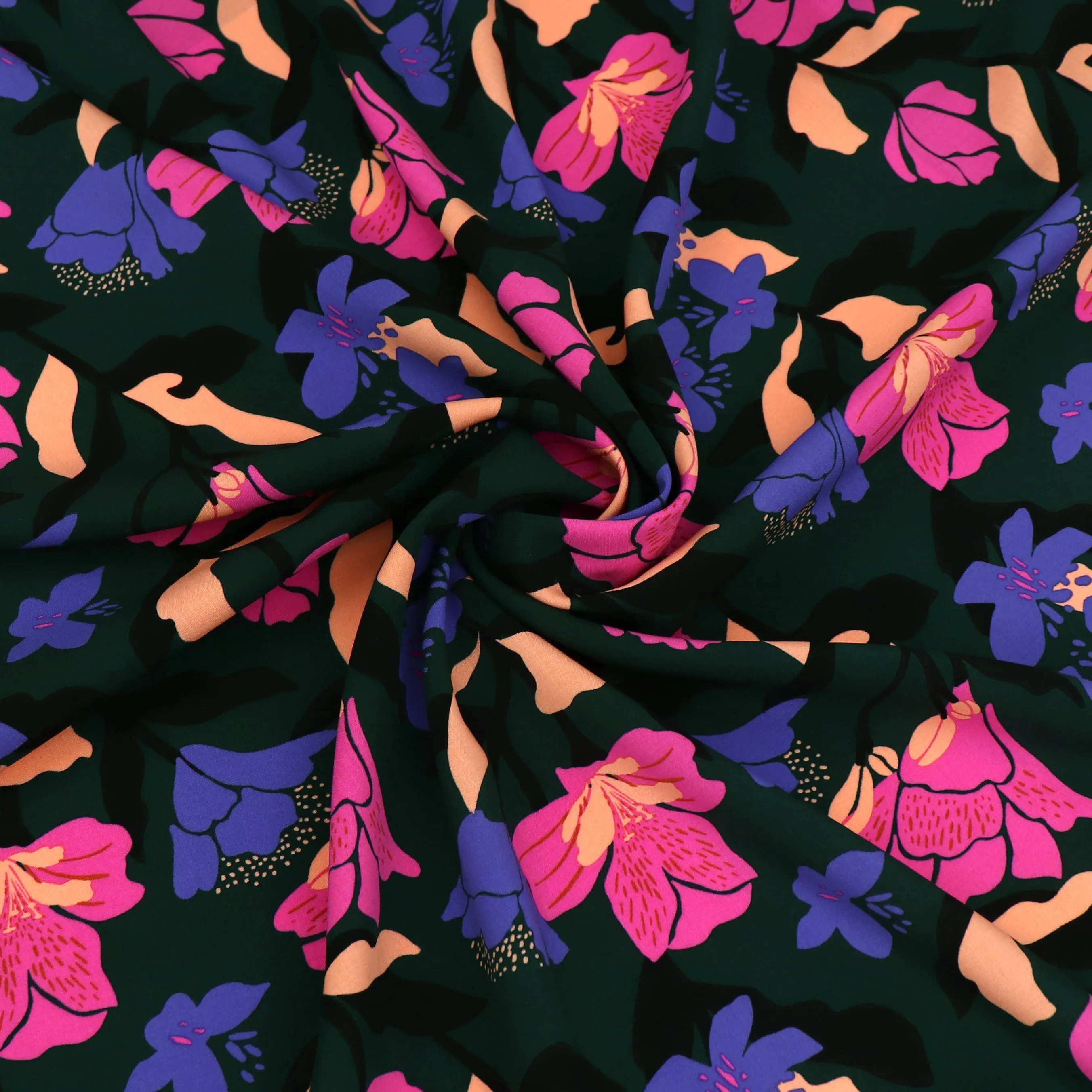 Viscose Lawn with Lenzing™️ EcoVero™️ viscose fibres - Nerida Hansen X Verhees Collab- Amira Green
