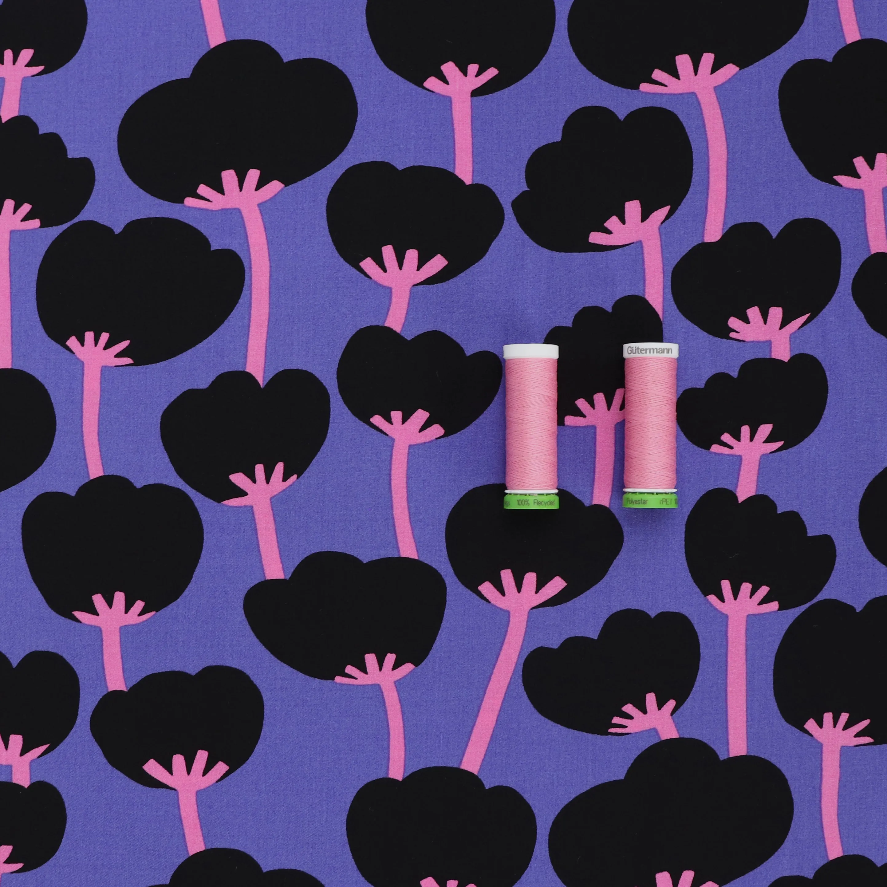 Viscose Lawn with Lenzing™️ EcoVero™️ viscose fibres - Nerida Hansen X Verhees Collab- Poppies Purple