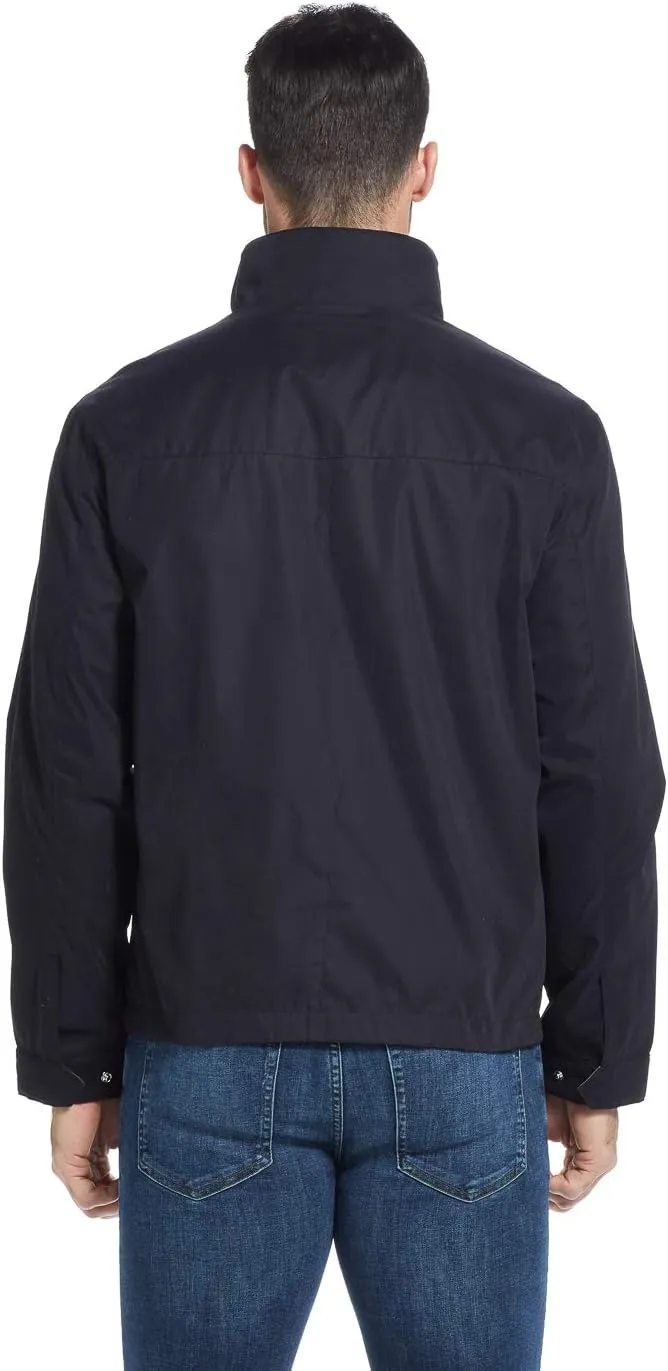 Weatherproof Mens Classic Lightweight Stand Collar Breathable Mesh-Lined Microfiber Windbreaker Jacket