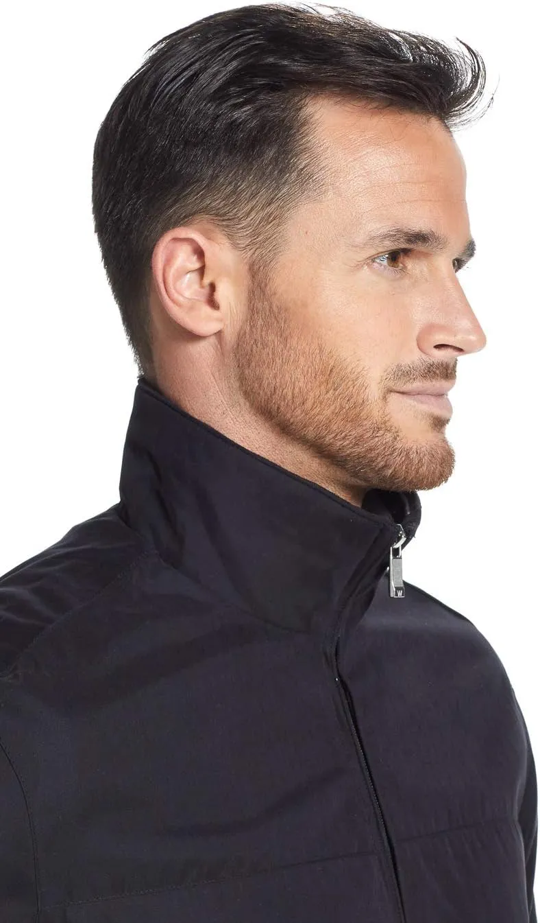 Weatherproof Mens Classic Lightweight Stand Collar Breathable Mesh-Lined Microfiber Windbreaker Jacket