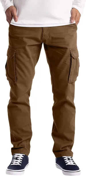 Weatherproof Men's Pants Mens Casual Elastic Drawstring Cargo Pants Lightweight Relaxed Fit Cotton Workout Sweatpants