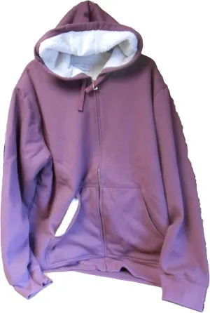 Weatherproof Vintage Mens Full Zip Sueded Fleece Hoodie (Medium, Merlot)
