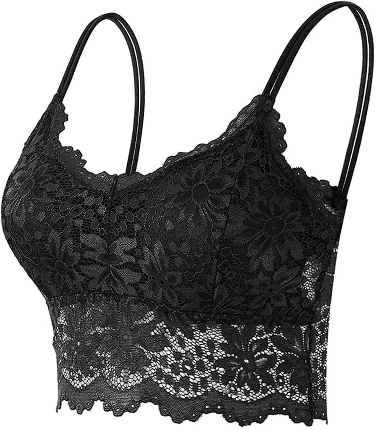 Women Lace Bra Sexy Seamless Breathable Comfortable Bralettes Wireless Bralette Strappy Padded Bandeau Bra Crop Top