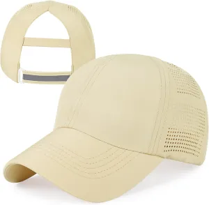 Womens Baseball Cap,Quick Drying Ponytail Hat,Lightweight UV Protection Mesh Sun Hat,Breathable Running Golf Hats for Women