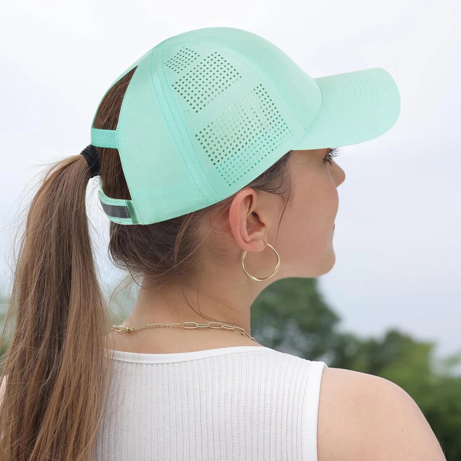 Womens Baseball Cap,Quick Drying Ponytail Hat,Lightweight UV Protection Mesh Sun Hat,Breathable Running Golf Hats for Women