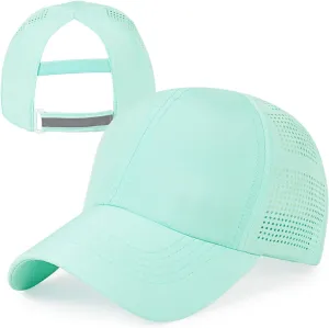 Womens Baseball Cap,Quick Drying Ponytail Hat,Lightweight UV Protection Mesh Sun Hat,Breathable Running Golf Hats for Women