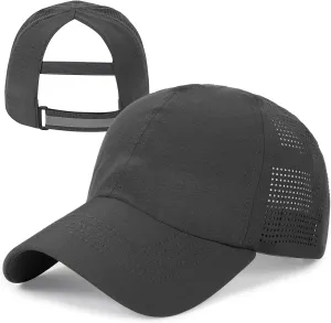 Womens Baseball Cap,Quick Drying Ponytail Hat,Lightweight UV Protection Mesh Sun Hat,Breathable Running Golf Hats for Women