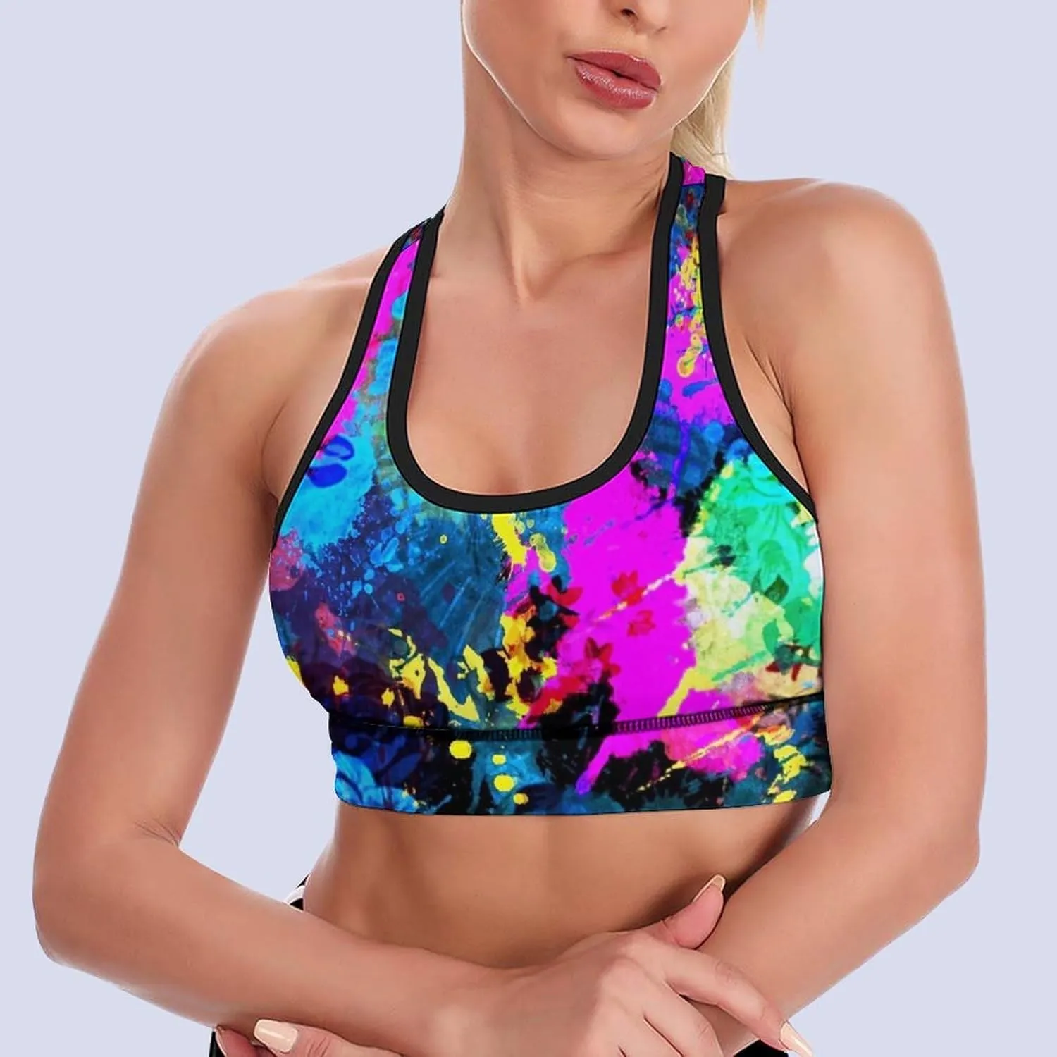 Womens Fashion Sports Bra Crop Tops Gym Workout Seamless and Breathable Bra Top