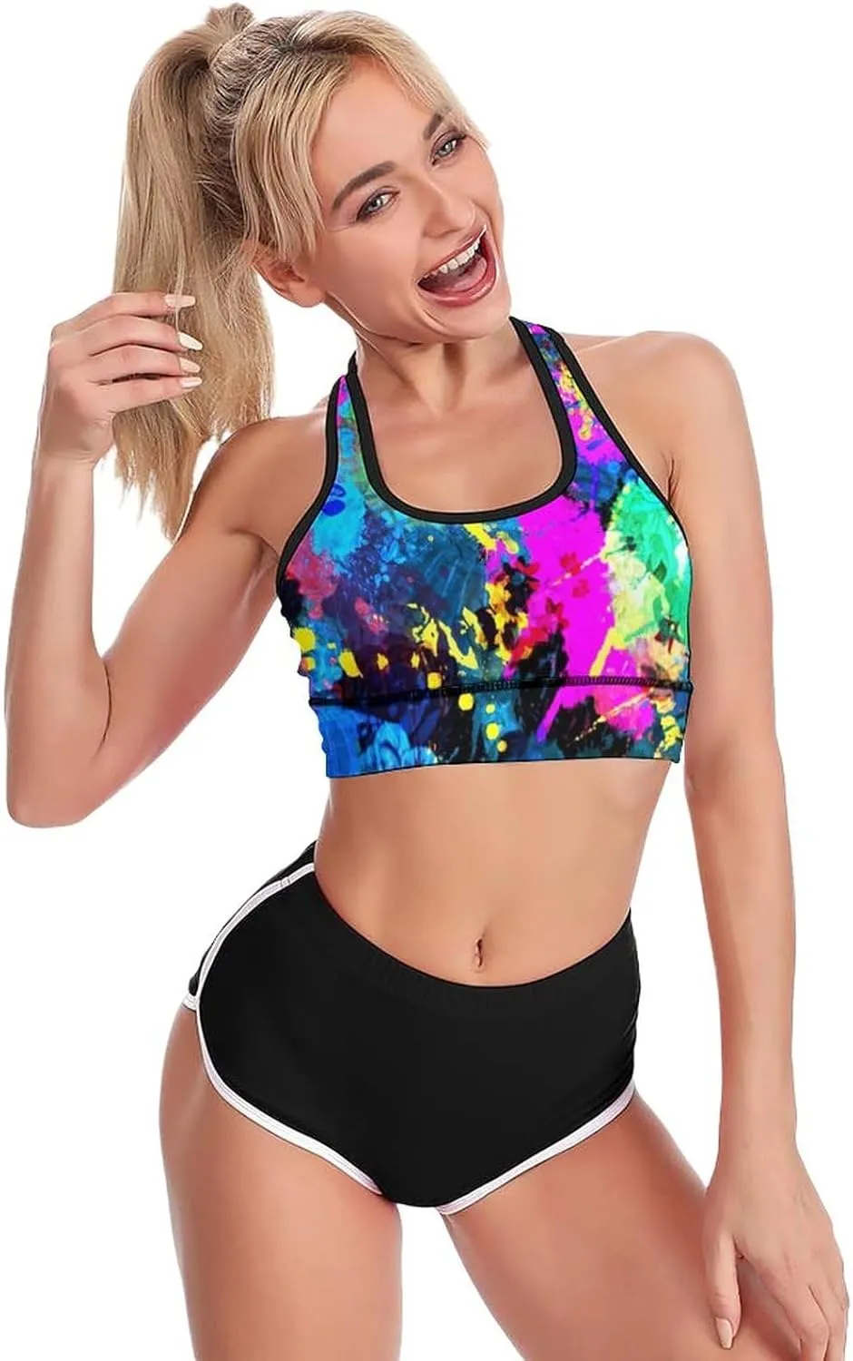 Womens Fashion Sports Bra Crop Tops Gym Workout Seamless and Breathable Bra Top
