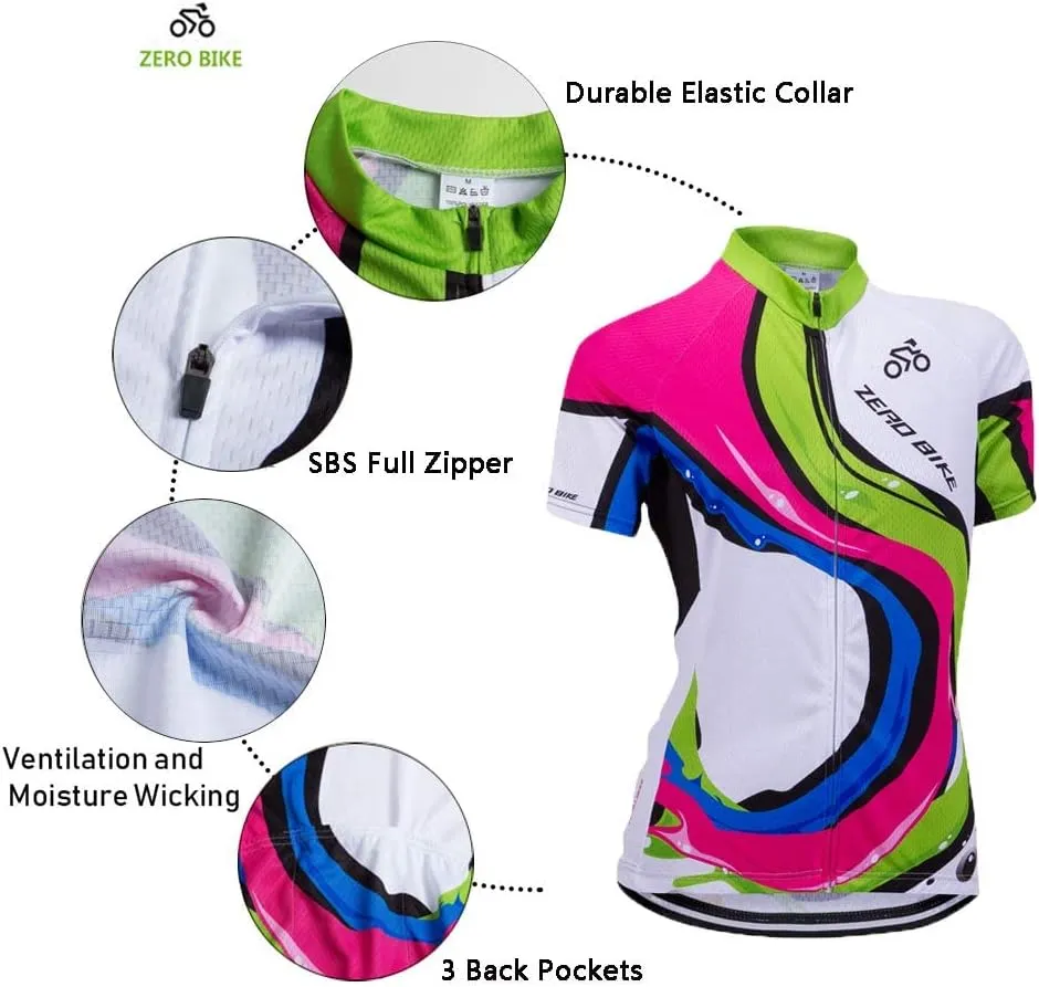 Women's Short Sleeve Cycling Jersey Jacket Cycling Shirt Quick Dry Breathable Mountain Clothing Bike Top